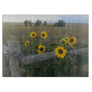 Planche à découper rustique de pays de tournesol