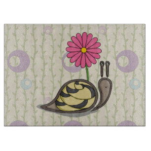 Planche À Découper Sadie the Snail Glass Cutboard
