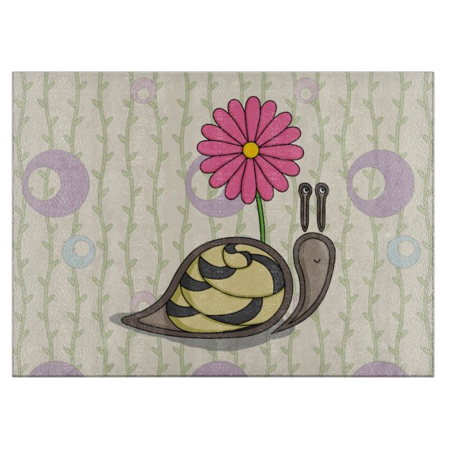 Planche À Découper Sadie the Snail Glass Cutboard (Devant)