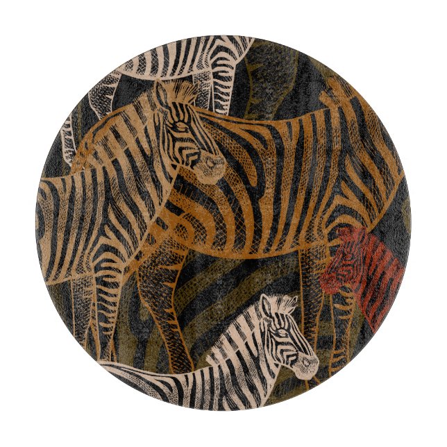 Planche À Découper Safari africain : Zebra Vintage Design (Devant)