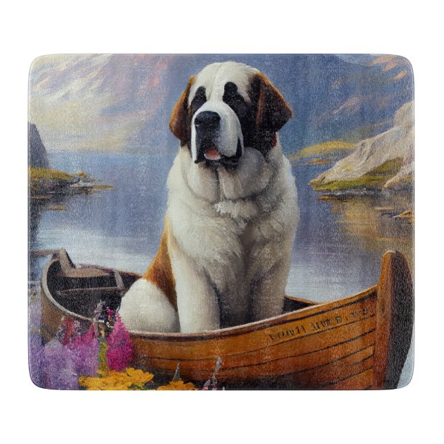 Planche À Découper Saint-Bernard sur une pagaie : Une aventure pittor (Devant)