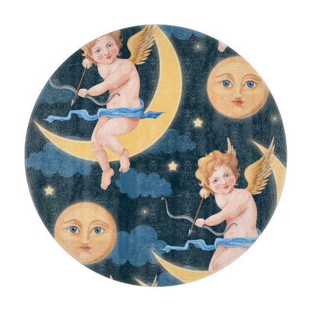 Planche À Découper Saint Valentin, lune : motif sans soudure (Devant)
