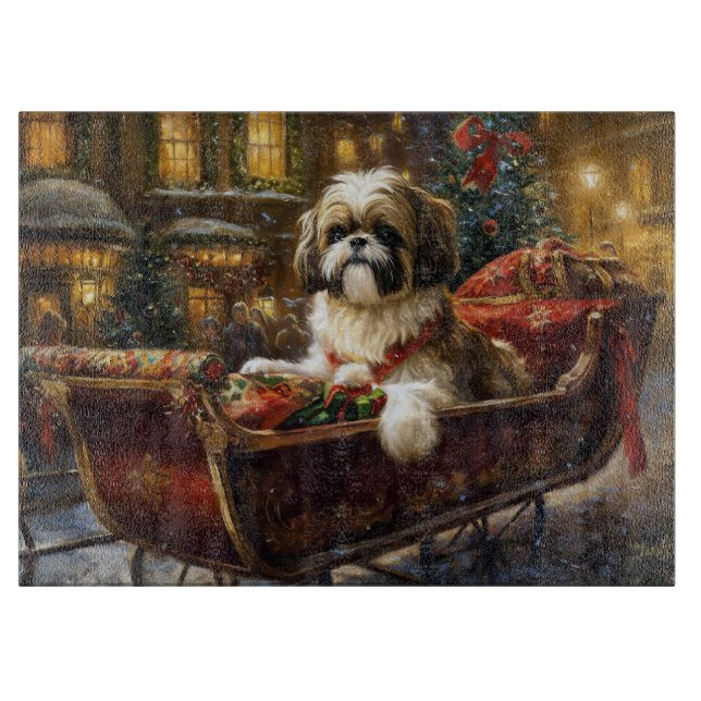 Planche À Découper Saison de Noël Shih Tzu (Devant)