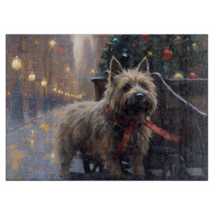 Planche À Découper Saison Festive de Noël à Cairn Terrier