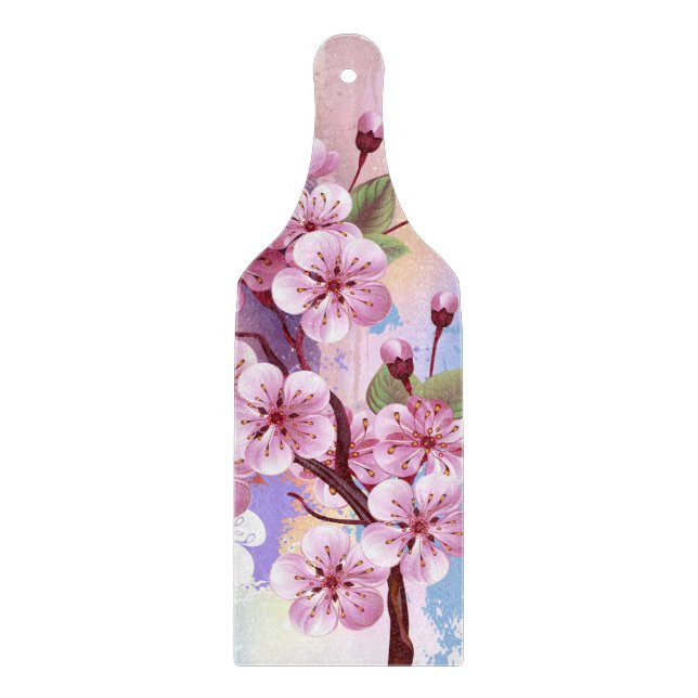 Planche À Découper Sakura rose sur la peinture Arrière - plan (Devant)