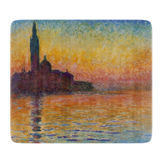 Planche À Découper San Giorgio Maggiore à Dusk (par Claude Monet) (Devant)