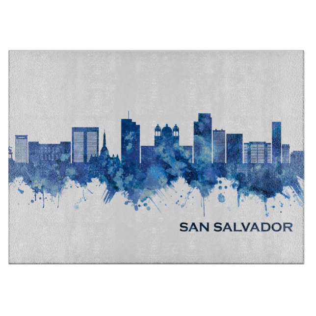 Planche À Découper San Salvador El Salvador Skyline Blue (Devant)