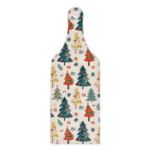 Planche À Découper Sapins de Noël colorés à motif continu