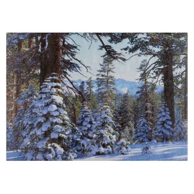 Planche À Découper Sapins rouges enneigés dans la High Sierra 2 (Devant)
