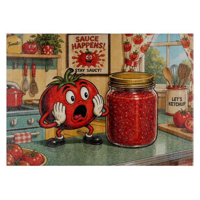Planche À Découper Sauce tomate amusante (Devant)