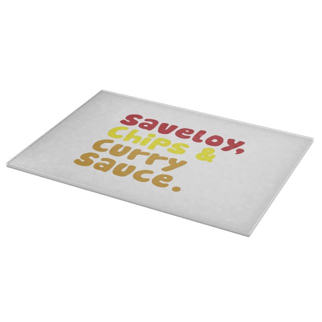 Planche À Découper Saveloy, chips & Curry Sauce. (Coin)