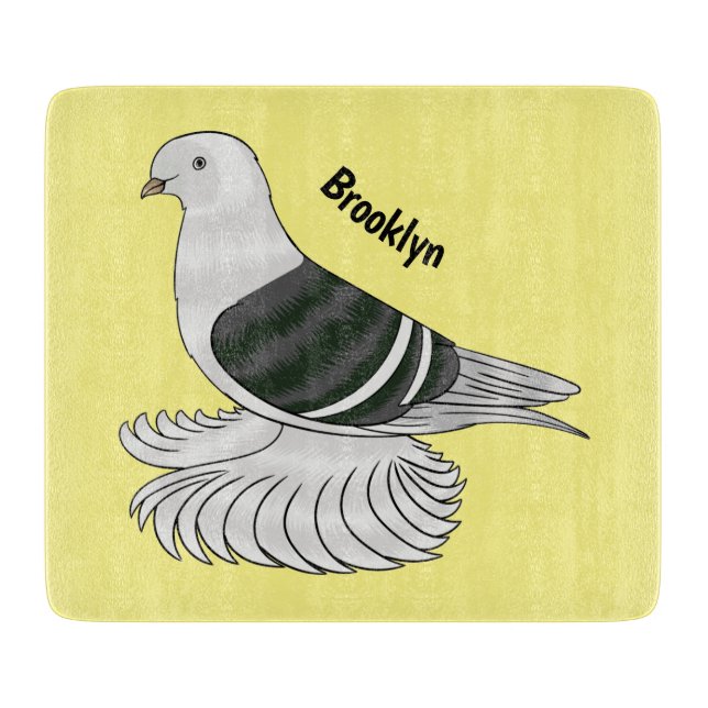 Planche À Découper Saxon Shield pigeon bird cartoon illustration (Devant)
