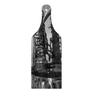 Planche À Découper Saxophone locataire noir et blanc