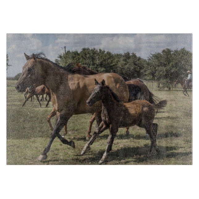 Planche À Découper Scène de chevaux joueurs en train de courir (Devant)