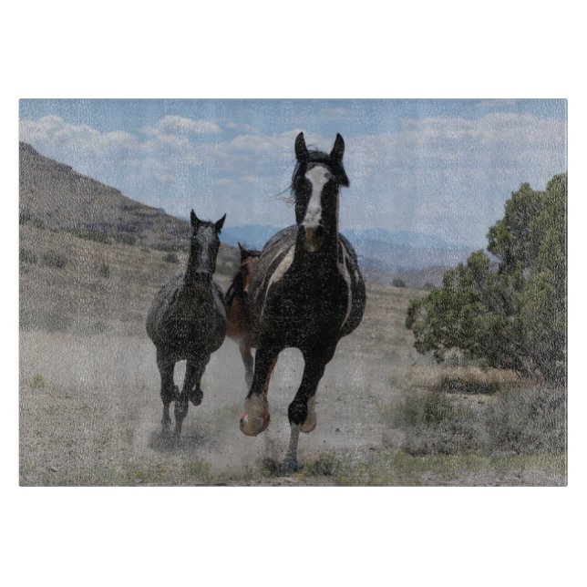 Planche À Découper Scène de chevaux sauvages en train de courir (Devant)