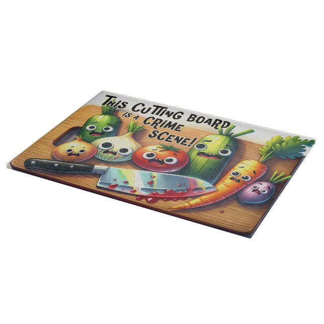 Planche À Découper Scène de crime de cuisine Légumes hachés (Coin)