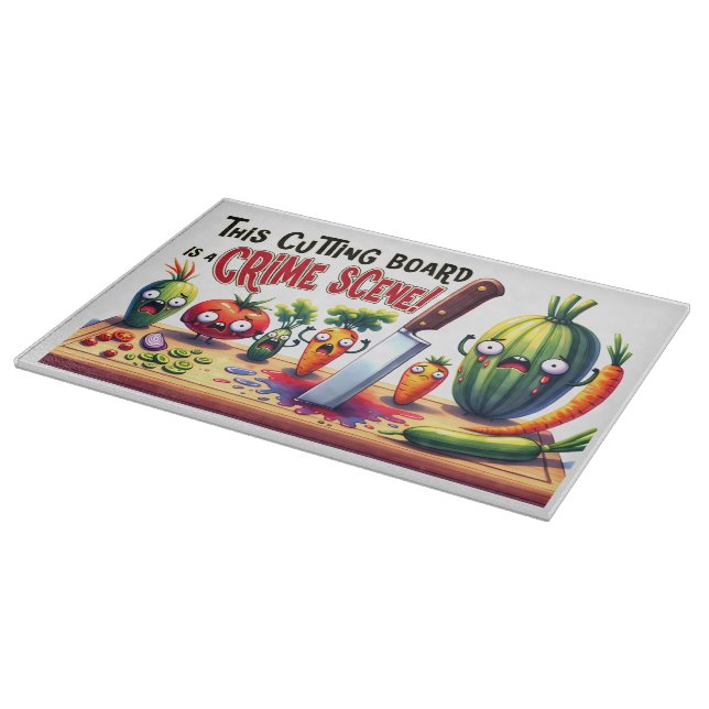 Planche À Découper Scène de crime de cuisine Légumes hachés (Coin)