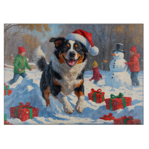 Planche À Découper Scène de Noël de bétail australien