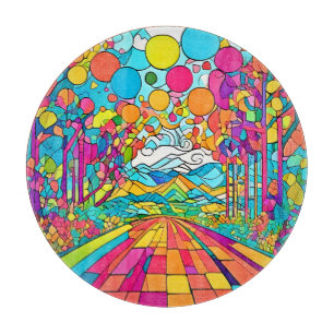 Planche À Découper Scène de parc de dessin animé coloré