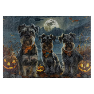 Planche À Découper Schnauzer Halloween Éffrayant