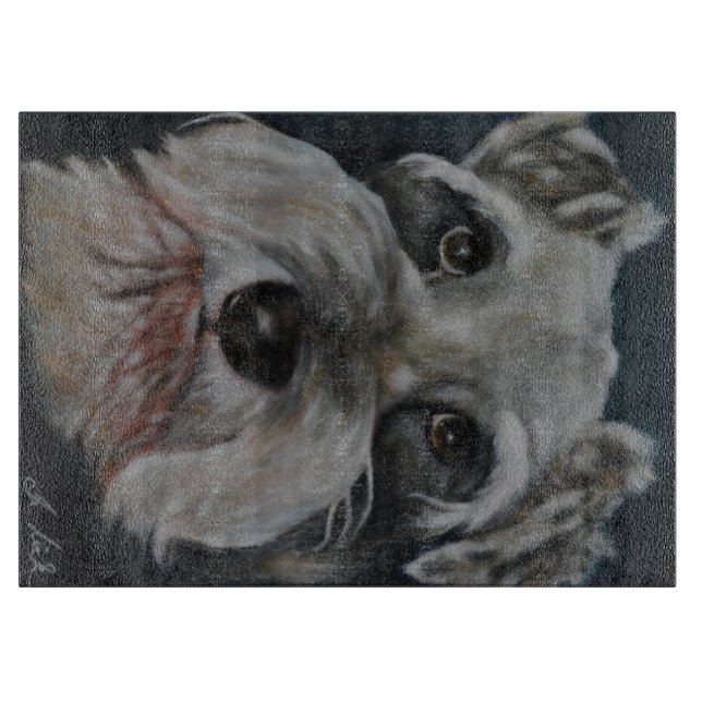 Planche À Découper Schnauzer miniature - conseil de taille du verre (Devant)