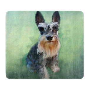 Planche À Découper Schnauzer Miniature Dog Eau Couleur Art Peinture