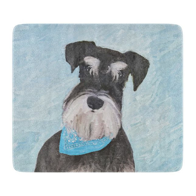 Planche À Découper Schnauzer (Miniature) Peinture - Chien original mi (Devant)