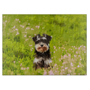 Planche À Découper Schnauzer Miniature peinture couleur de l'eau