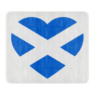 Planche À Découper Scottish Heartflag on white Glass Cutboard cn
