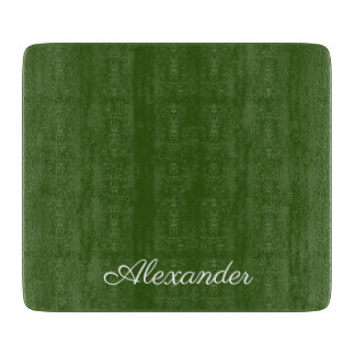Planche À Découper Script blanc arrière - plan vert solide