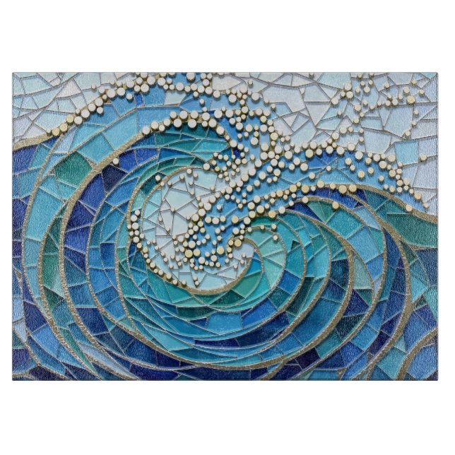 Planche À Découper Sea of Waves Mosaic Art (Devant)
