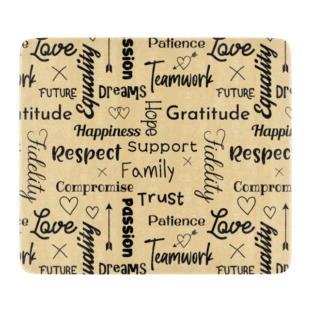 Planche À Découper Secrets À Un Bon Anniversaire De Mariage Mariage (Devant)