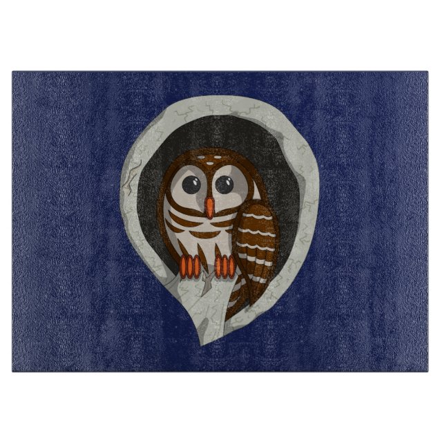Planche À Découper Selene the Owl Glass Cutboard (Devant)