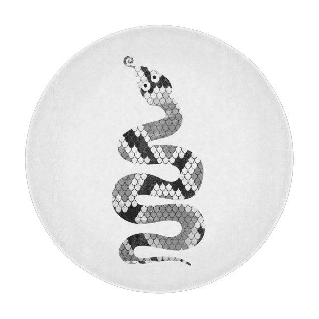 Planche À Découper Serpent gris et silhouette gris clair (Devant)