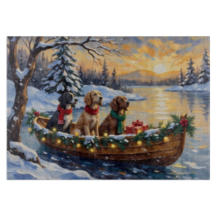 Planche À Découper Setter Anglais Noël Bateau Fêtes