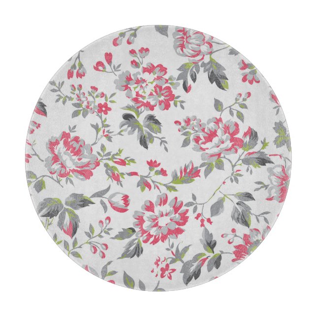 Planche À Découper Shabby Chic Floral Rose Motif (Devant)