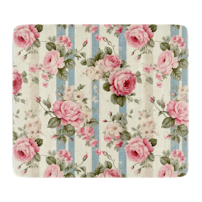Planche À Découper Shabby Chic Roses Vintages (Devant)