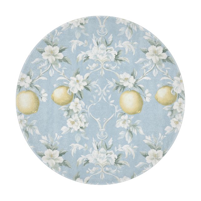 Planche À Découper Shabby Chic Série Florale Citron Design #8 (Devant)
