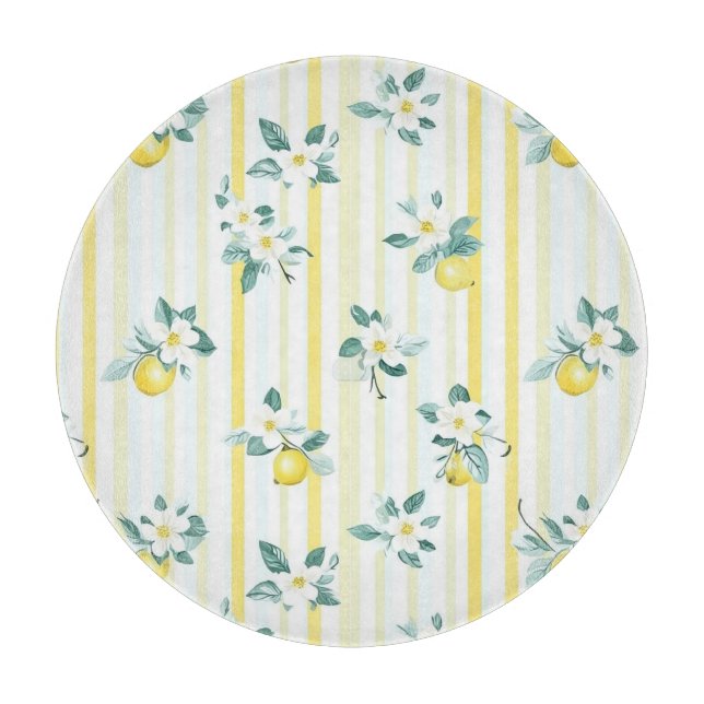 Planche À Découper Shabby Chic Série Florale Lemon Design #12 (Devant)