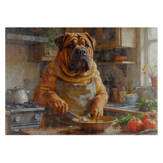 Planche À Découper Shar-Pei cuisine dans la cuisine (Devant)