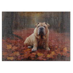 Planche À Découper Shar Pei dans l'automne Feuilles automne Inspire
