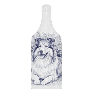 Planche À Découper Sheltie & Flowers