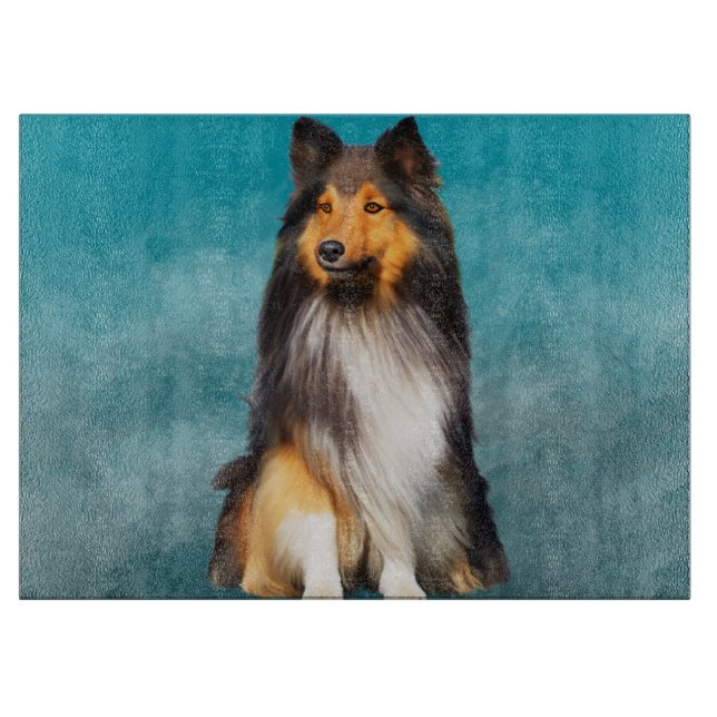 Planche À Découper Sheltie Shetland Sheepdog Art Portrait (Devant)