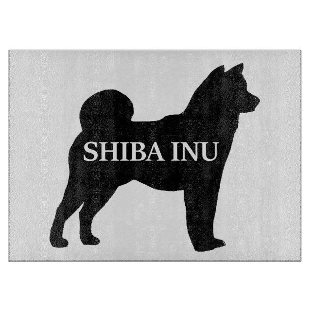 Planche À Découper Shiba Inu nom silo noir (Devant)