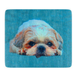 Planche À Découper Shih Tzu Chien Water color art Portrait