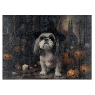 Planche À Découper Shih Tzu Citrouilles Halloween Épouvantable