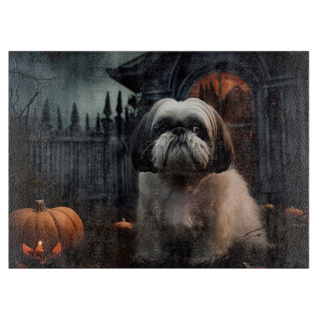 Planche À Découper Shih Tzu Halloween Épouvantable (Devant)