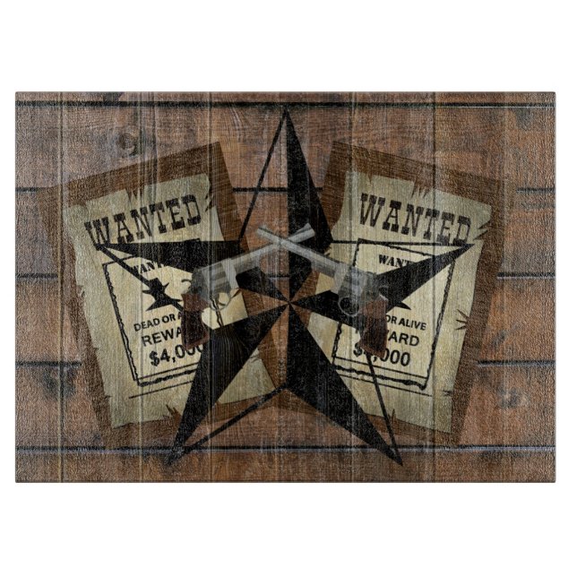 Planche À Découper SIGNE Recherché Rustique Texas Star Western Double (Devant)