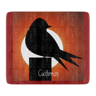 Planche À Découper Silhouette d'oiseau noir Sun Thunder_Cove