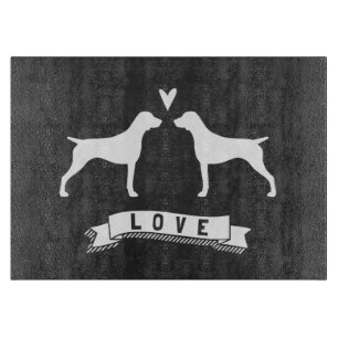 Planche À Découper Silhouettes de Pointer Allemand à Poil Court Amour